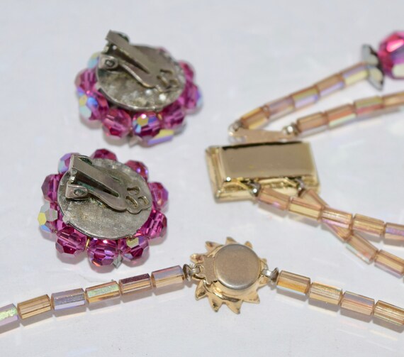 Vintage Beaded Crystal Necklace,Bracelet, Earring… - image 4