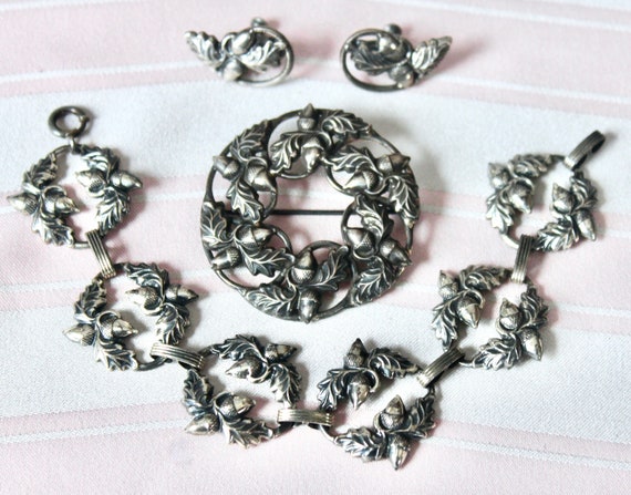 Vintage, Danecraft sterling silver 3 piece acorns… - image 2