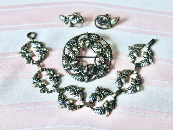 Vintage, Danecraft sterling silver 3 piece acorns… - image 1