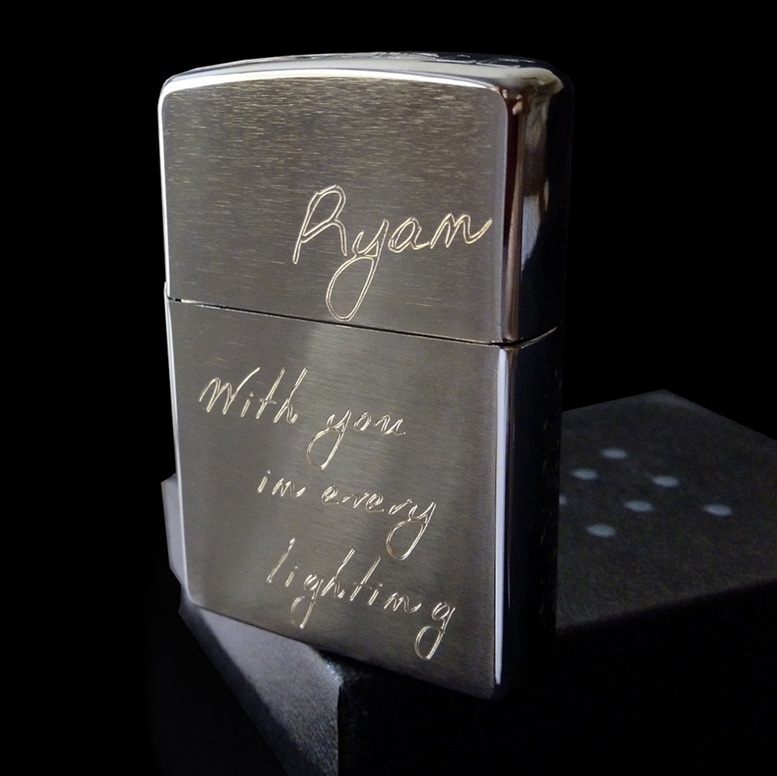 Personalized Brushed Chrome Zippo Lighter 4 Sizes Engraved Etsy