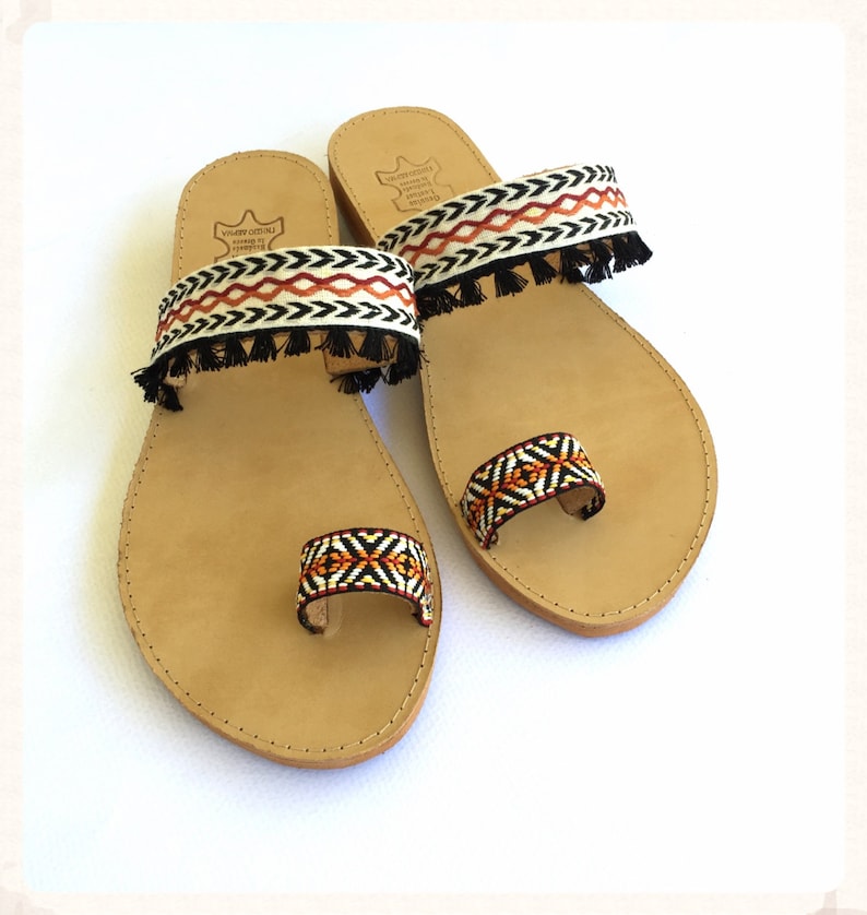 Ethnic Sandals Handmade Boho Sandals Strappy Sandals Greek Leather Sandals