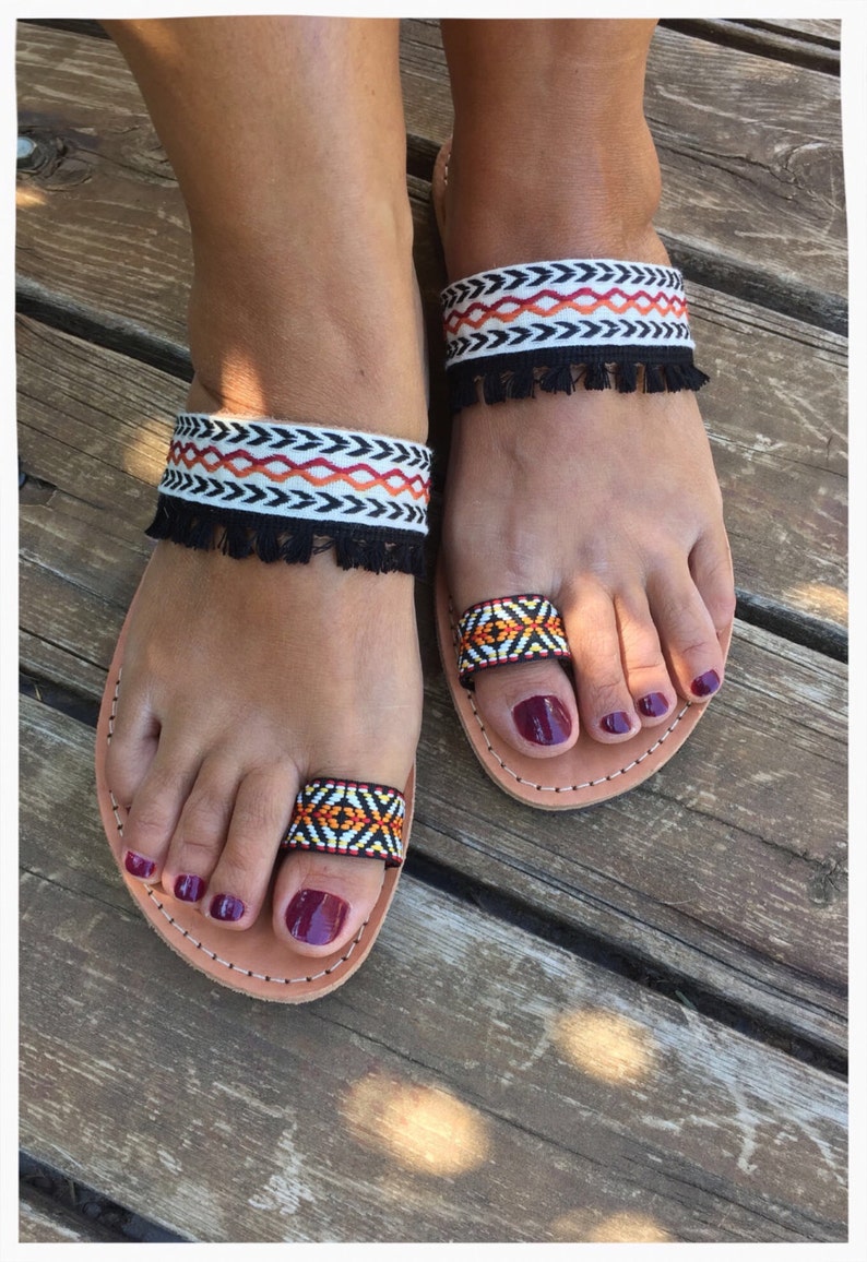 Ethnic Sandals Handmade Boho Sandals Strappy Sandals Greek Leather Sandals