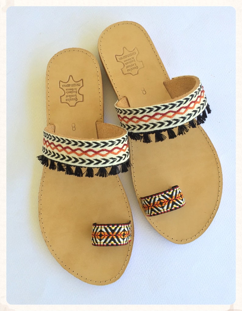 Ethnic Sandals Handmade Boho Sandals Strappy Sandals Greek Leather Sandals