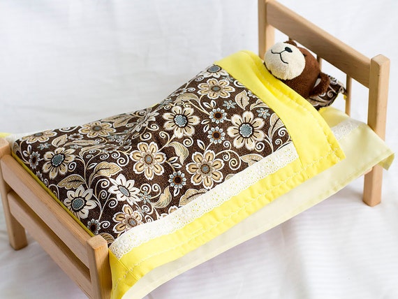 wooden doll cradle bedding