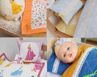 Juego de cama Baby Doll con colchón 4 diseños para cama de muñeca de 15 pulgadas muñeca elegante accesorios de dormitorio de primera calidad juegos de cama de muñeca orgánica