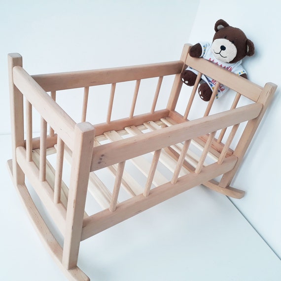 wooden rocking crib