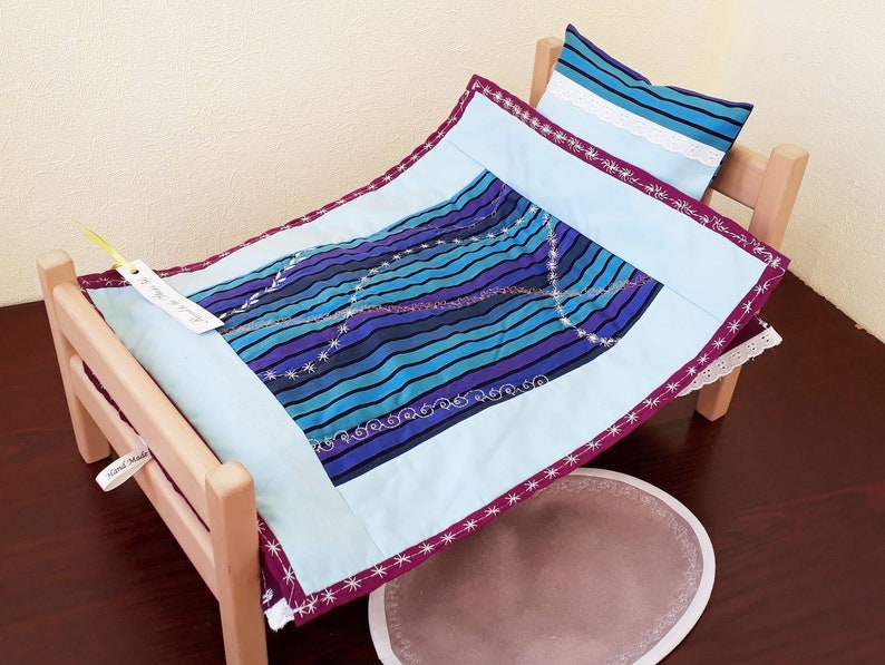 Doll Cradle Bedding For Baby Handmade Pure Cotton Stripes Image 0