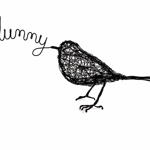 Mummy bird wire sculpture