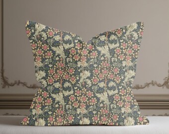 William Morris Orchid Nightshade Cushion, Handmade Morris Pillow, Decorative Scatter Cushion, Arts & Crafts Sofa Cushion