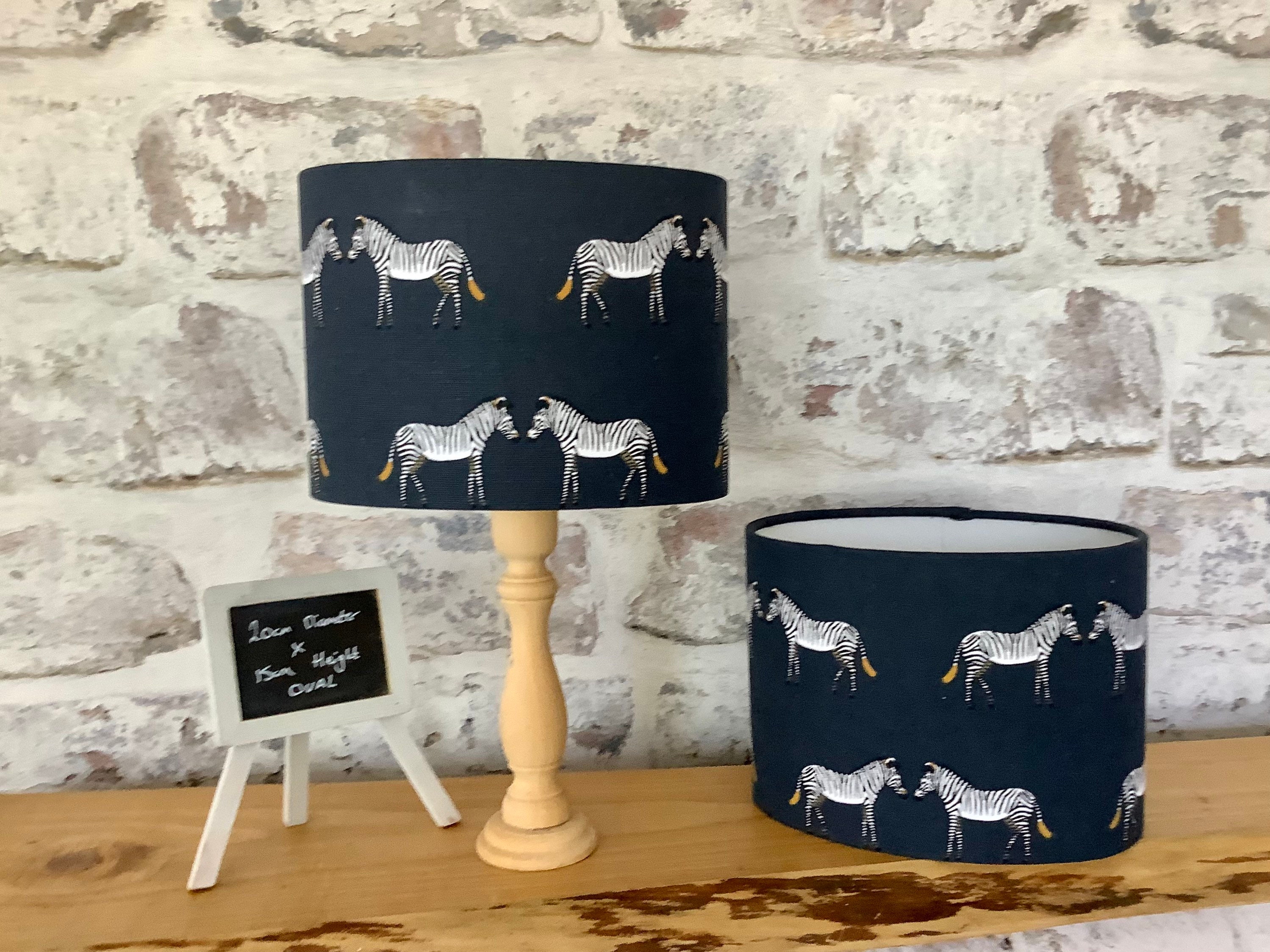 Sophie Allport Zebra Lampshade by Berry Grouse Safari Teal Drum