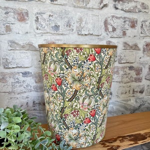 William Morris Golden Lily Waste Paper Bin by Berry & Grouse - office - office supplies - trash can - vintage