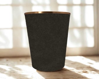 Venetian Velvet Slate Grey Waste Paper Bin — Handmade Fabric Wastebasket, Decorative Office Bin, Bedroom Paper Bin, office decor