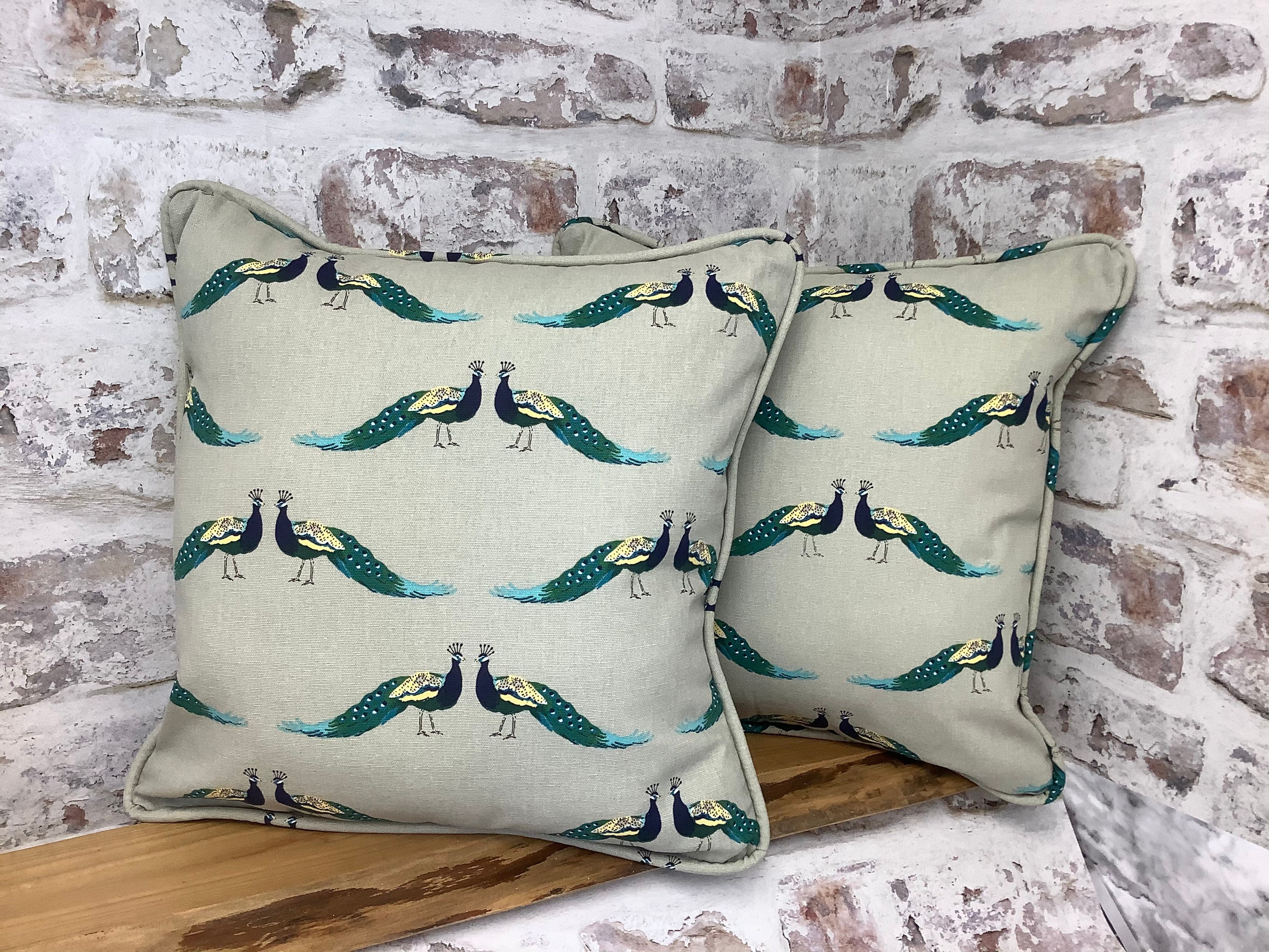 Sophie Allport Peacock Scatter Cushion by Berry & Grouse Etsy