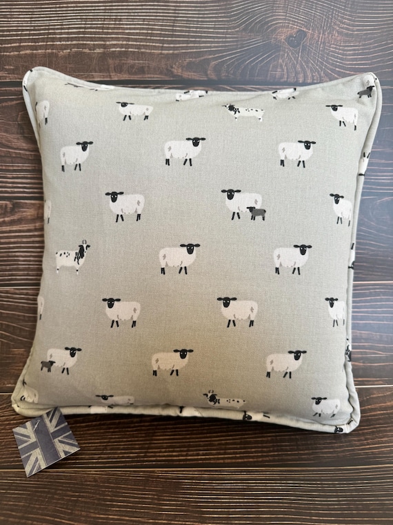 Sophie Allport Sheep Scatter Cushion by Berry & Grouse - zip opening - polyester - feather - case only