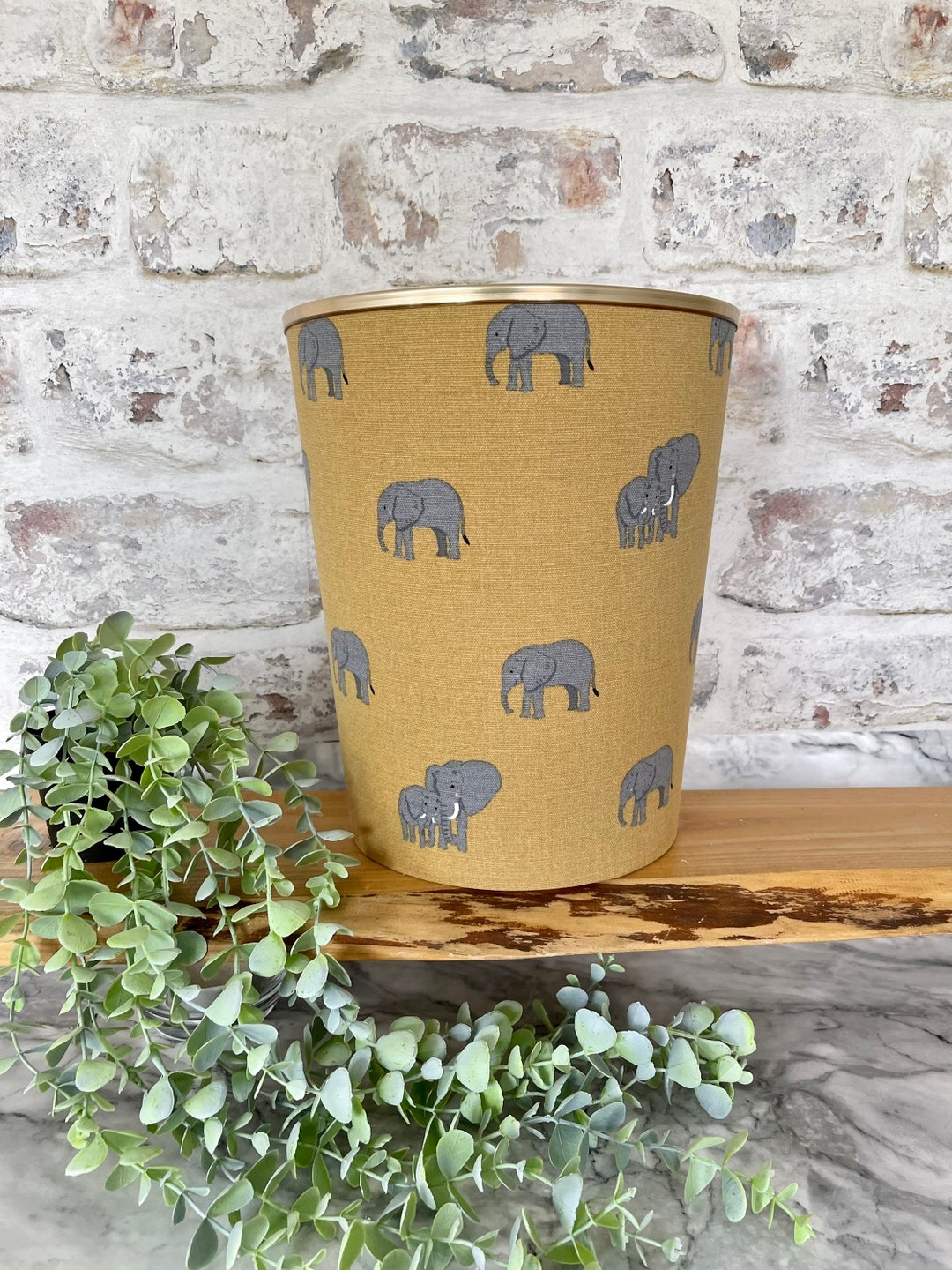 Sophie Allport Elephant Fabric Waste Paper Bin Berry & Grouse Etsy
