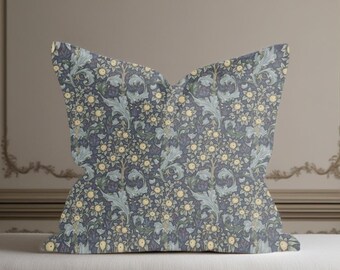 William Morris Orchid Bluebell Cushion, Handmade Morris Pillow, Decorative Scatter Cushion, Arts & Crafts Sofa Cushion