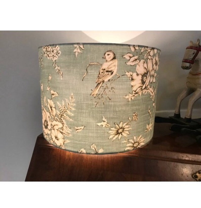 Toile du Jouy Finch in Duck Egg Blue Lampshades by Berry & Etsy
