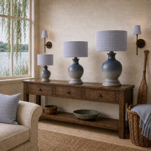 Braemar Concorde Wool Lampshade, Plain Deep Blue British Wool Shade, Candle Clip Table Floor or Ceiling Light