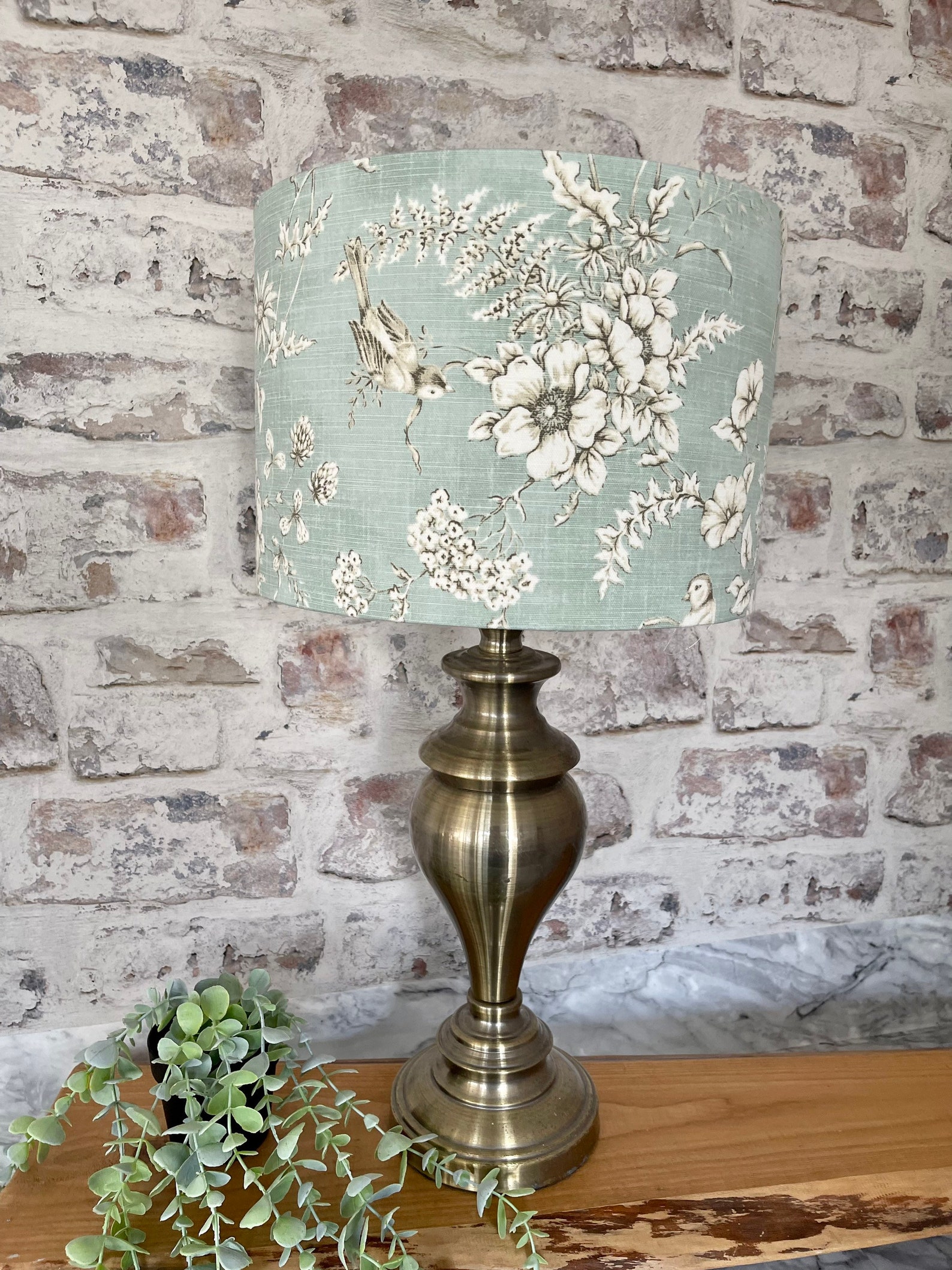 Toile Du Jouy Finch in Duck Egg Blue Lampshades by Berry & Etsy UK
