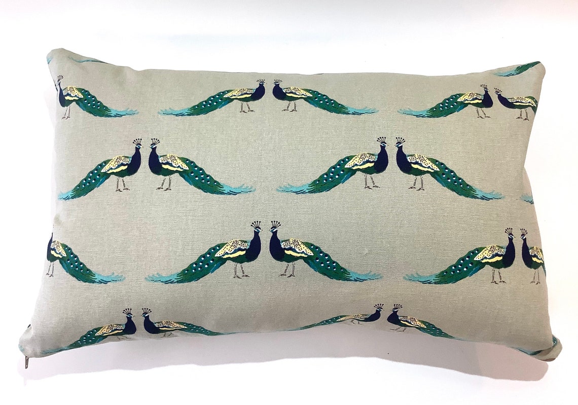 Sophie Allport Peacock Scatter Cushion by Berry & Grouse Etsy