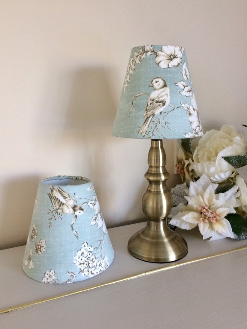Toile Du Jouy Finch in Duck Egg Blue Lampshades by Berry & Etsy UK