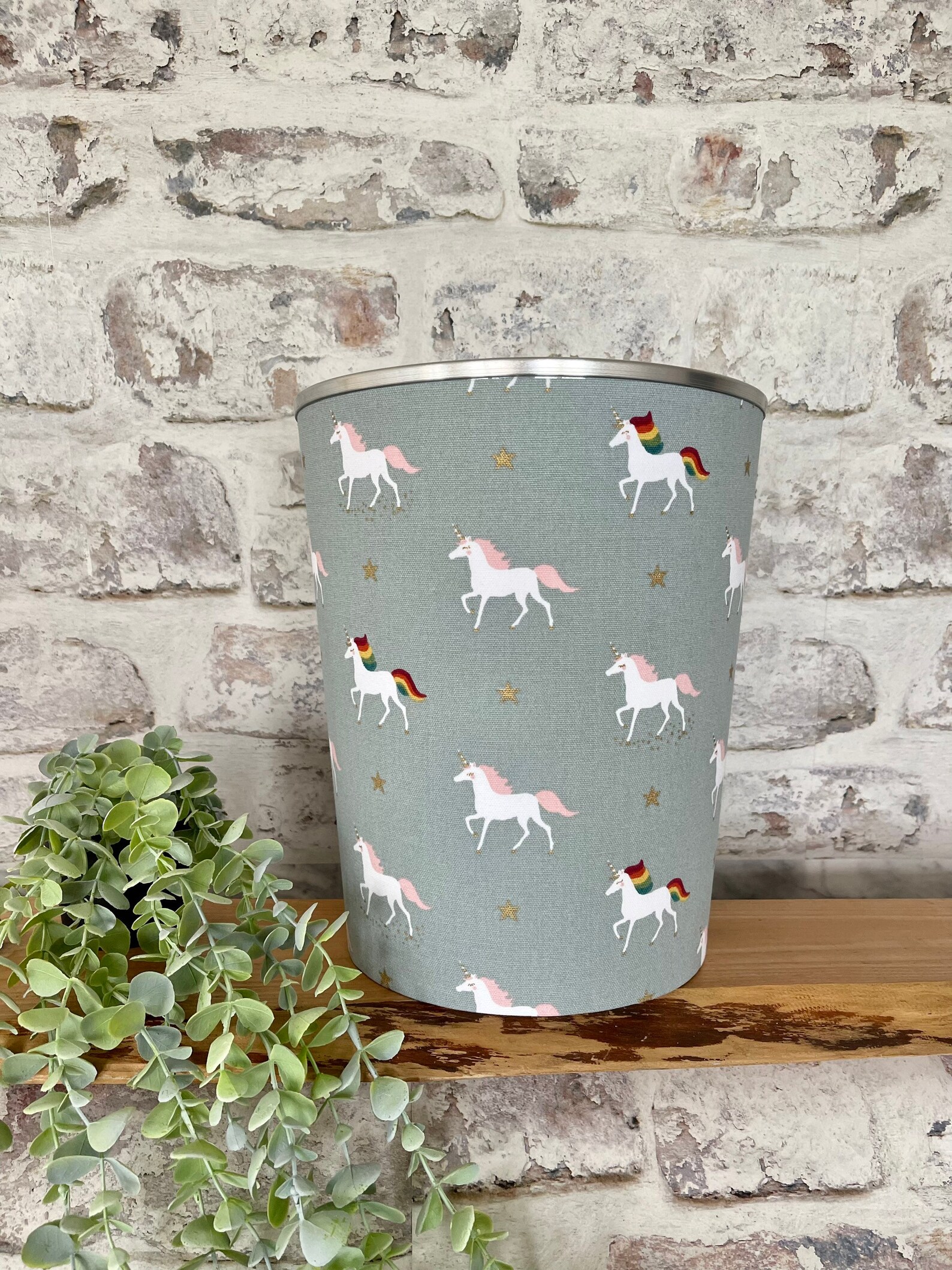 Sophie Allport Unicorn Fabric Waste Paper Bin by Berry & Etsy UK