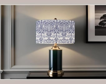 William Morris Brer Brother Rabbit Navy Lampshade, Handmade Fabric Lampshade, Drum Oval Empire or Candle Clip, Ceiling Pendant or Table Lamp