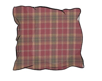 100% Wool Balmoral Claret Cushion, Handmade Wool Pillow, Decorative Scatter Cushion, Luxury Sofa Cushion, Heritage Home Decor