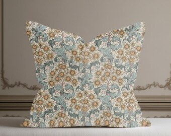 William Morris Orchid Tourmaline Cushion, Handmade Morris Pillow, Decorative Scatter Cushion, Arts & Crafts Sofa Cushion