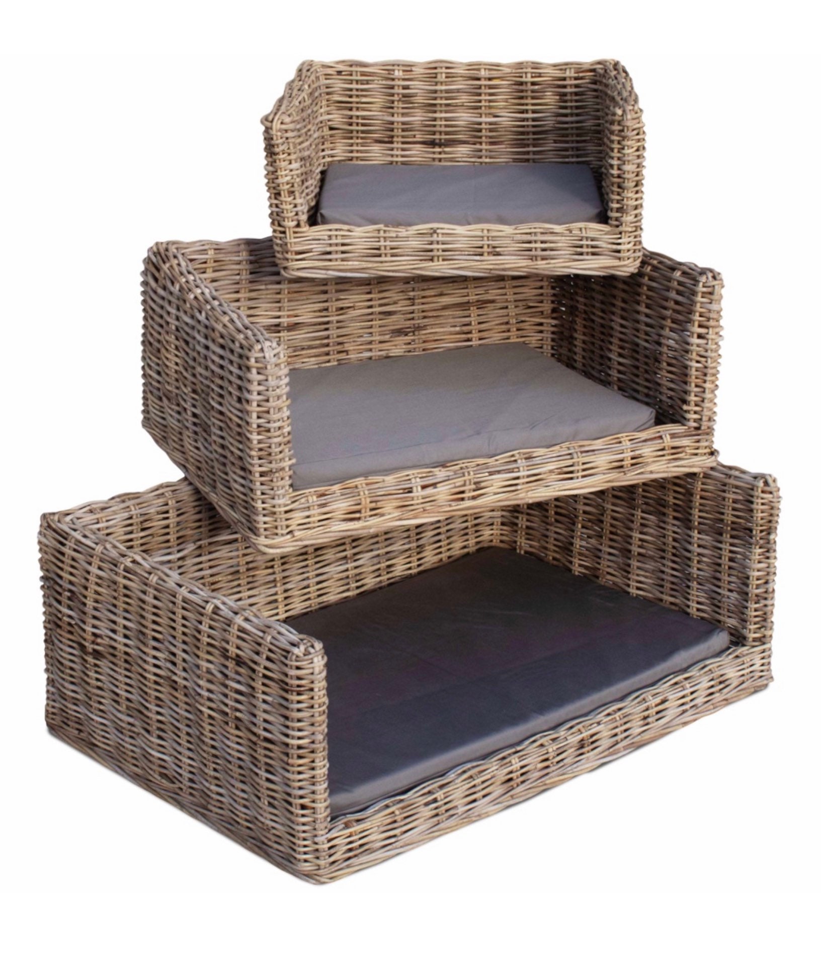 Luxury Wicker Dog Bed With Sophie Allport Hares Bumper Cushion Etsy UK