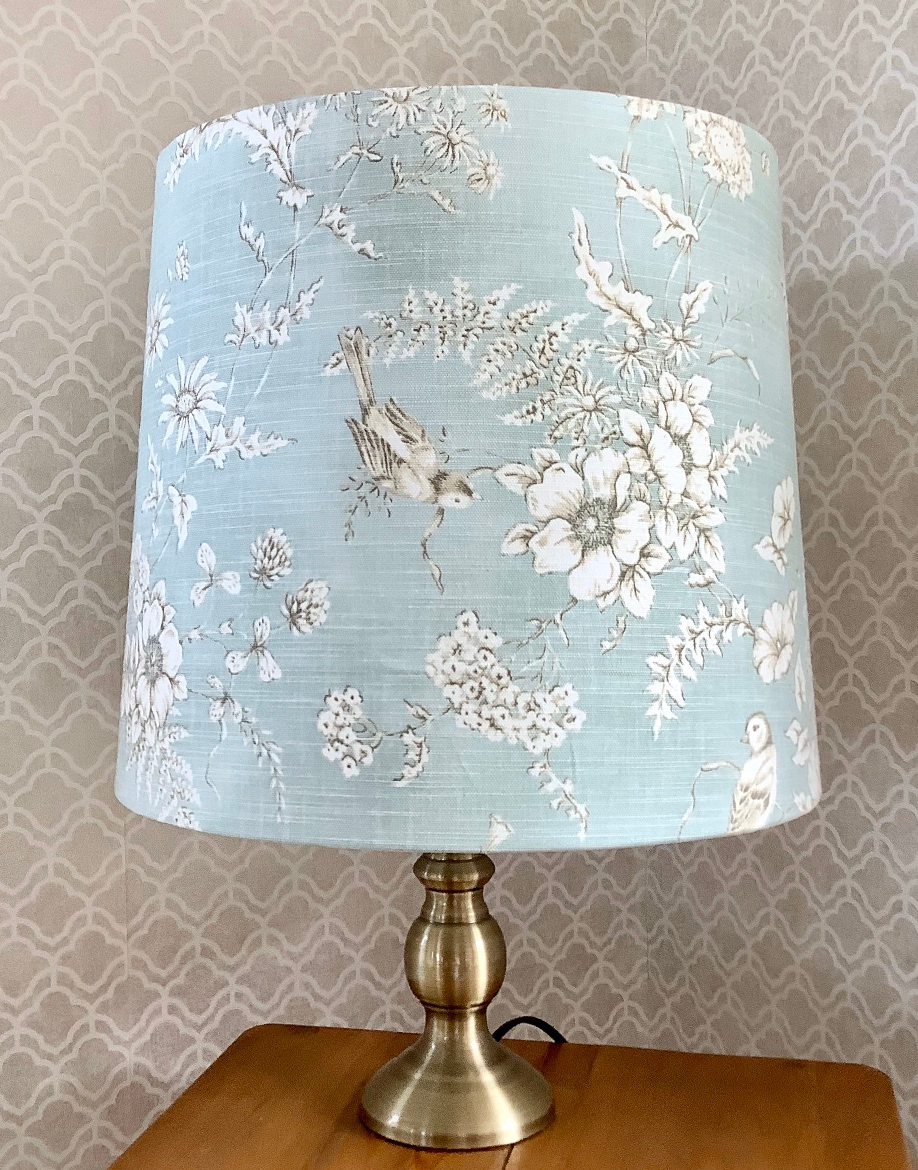 Toile Finch in Duck Egg Blue Lampshades by Berry & Grouse Etsy UK