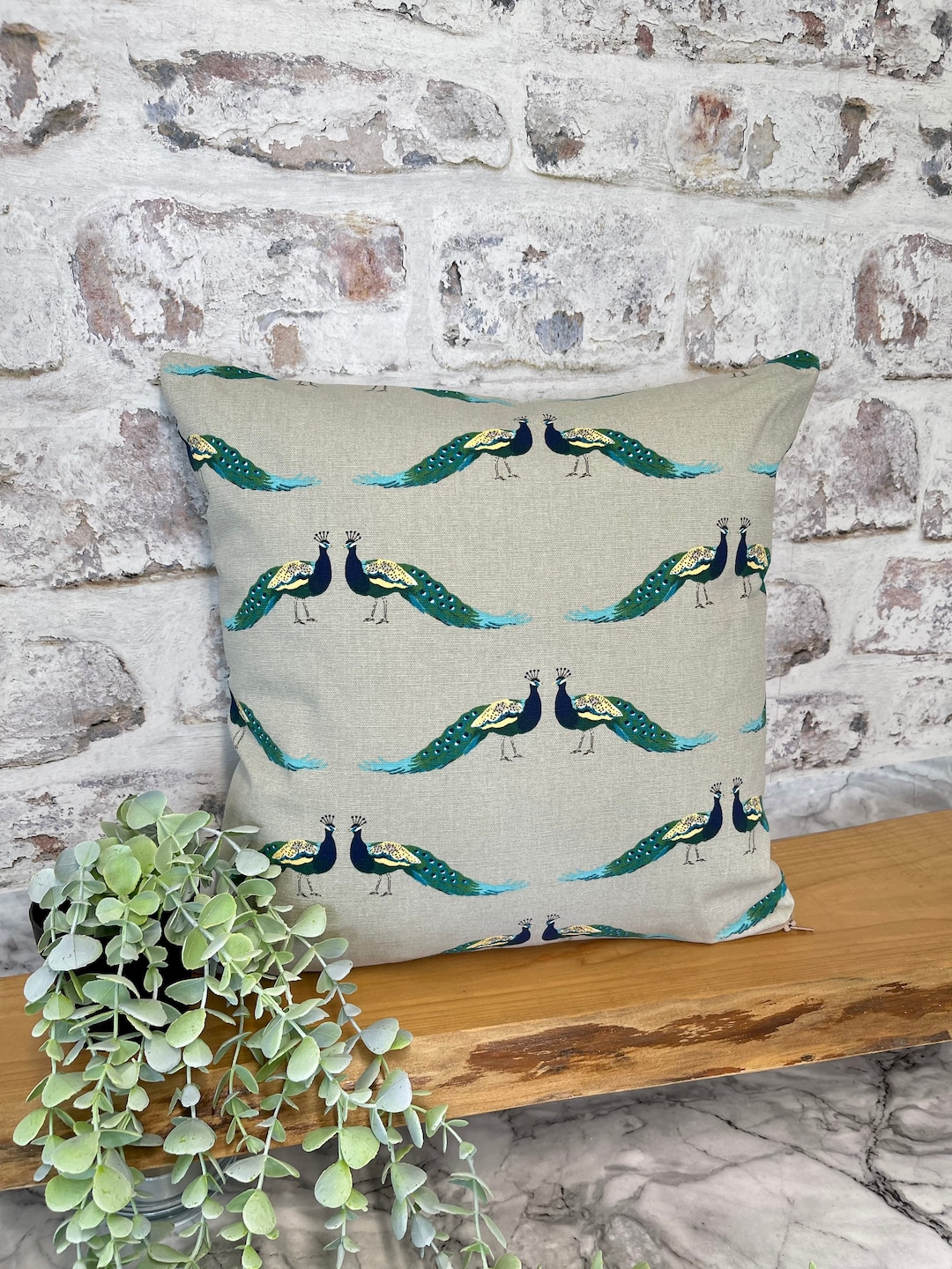 Sophie Allport Peacock Scatter Cushion by Berry & Grouse Etsy