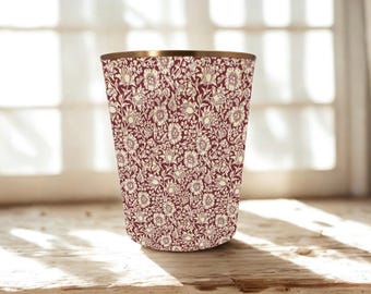 William Morris Mallow Wine Waste Paper Bin by Berry & Grouse - office - office supplies - trash can - vintage