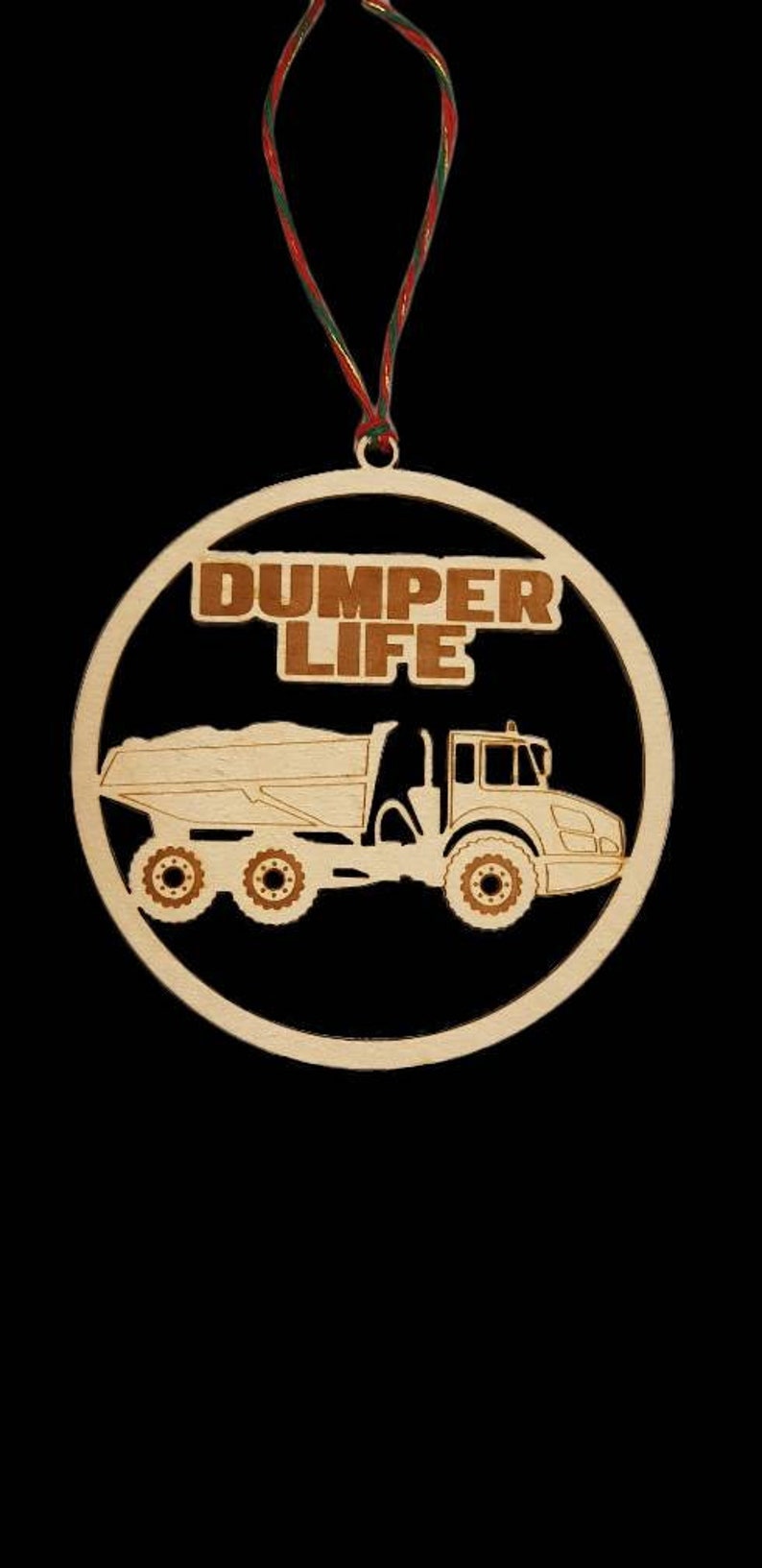 5 x Digger excavator tractor dumper bulldozer lorry wooden Christmas tree decoration Ornaments