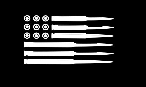9MM Vinyl Decal Sticker Car Window Wall Bumper Gun Ammo Pistol Home Security