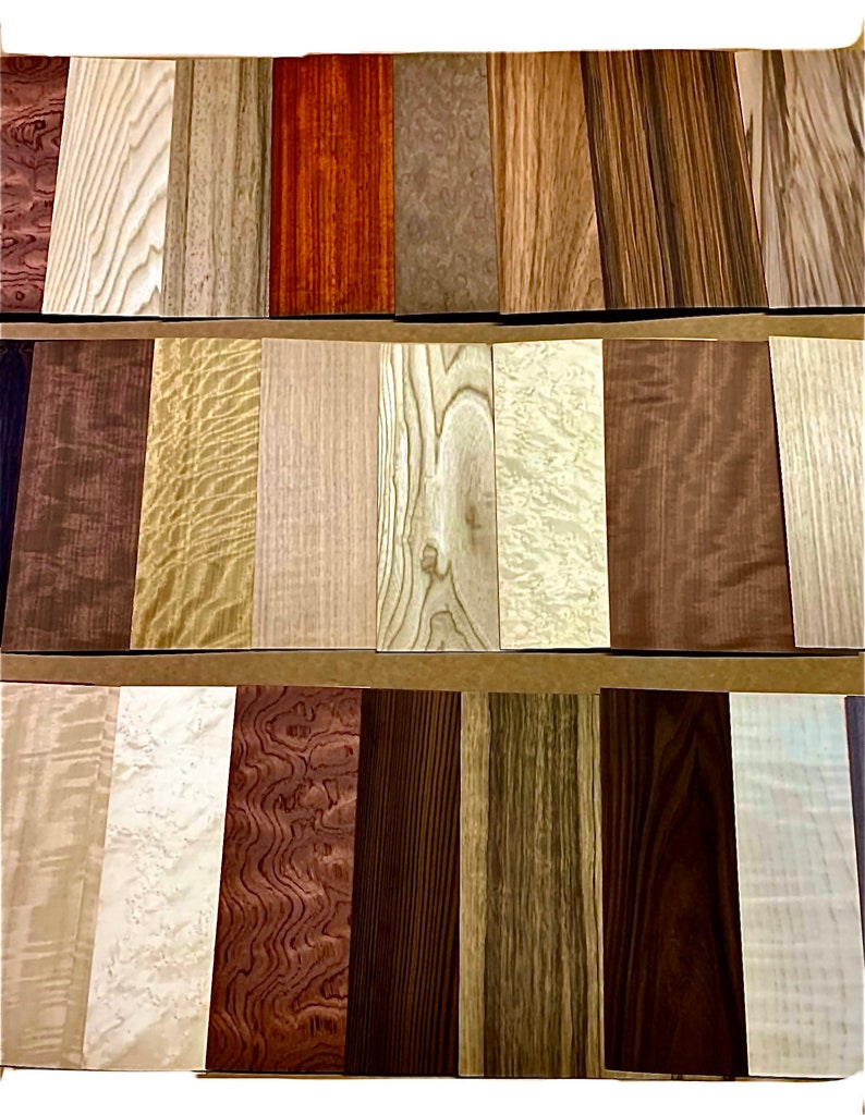 Raw Exotic Veneer Variety Pack 35 Sheets 512 Inches Wide by Etsy