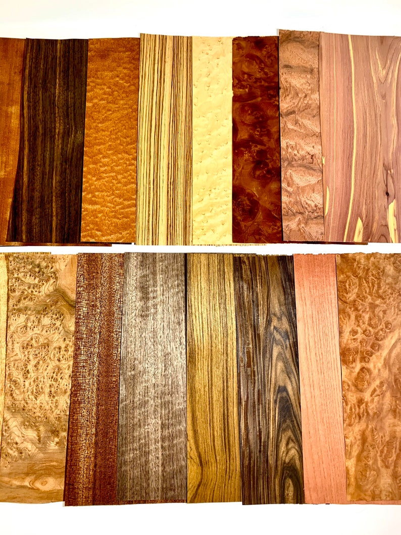 Raw Exotic Veneer Variety Pack 10 Sheets 6 wide by 46Long Etsy