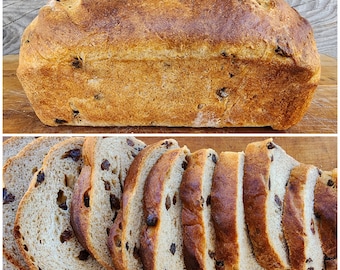 Whole Wheat Raisin Bread, Bread, Artisan Bread, Loaf Bread, Raisin Bread, Hand-crafted Bread