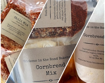 Chili & Cornbread Gift Set, Mixes, Hand-Crafted Chili and Cornbread Mixes, Chili, Cornbread