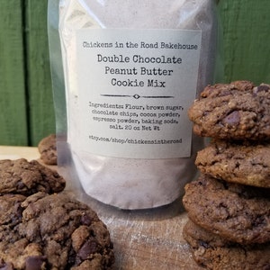 Double Chocolate Peanut Butter Cookie Mix, Hand-Crafted Mixes, Cookie Mix, Cookies