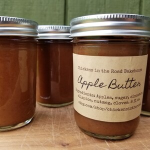 Apple Butter, 8 ounce, Hand-Crafted Apple Butter, half pint, apple butter, fruit butter