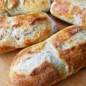 Garlic & Herb Dinner Loaves, Bread, Garlic Bread, Ciabatta, Herb Bread, Artisan Bread, Loaf Bread, Hand-crafted Bread