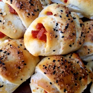 Pepperoni Rolls, West Virginia Pepperoni Rolls, Snack Rolls, Rolls, Holiday Rolls, Party Food, Yeast Rolls, Hand-Crafted Bread, 1 Dozen