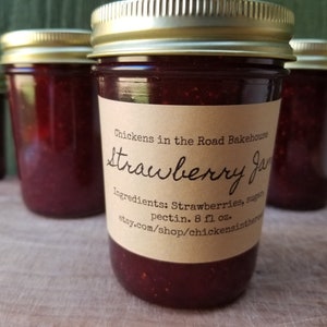 Strawberry Jam, 8 ounce, Hand-Crafted Jam, Jam, Jelly