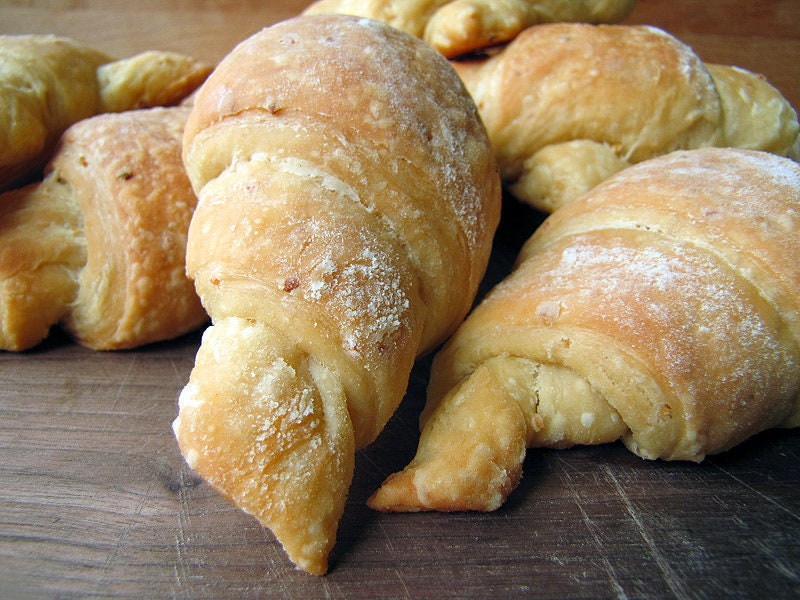 Roasted Garlic Croissants One Dozen Homemade Bread Etsy