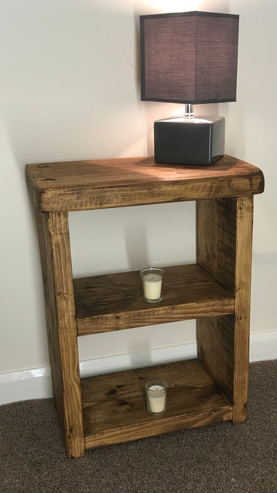 Bedside Table Storage Unit Rustic Cottage Style Wooden Etsy