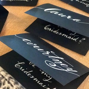 CUSTOM CALLIGRAPHY Note Cards / Personalized/Message Choices/Great for Bridal Party Invites/Special Messages / Choice or Cardstock