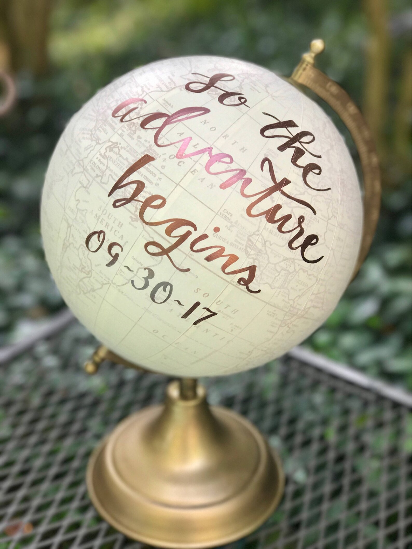 Wedding Guest Book Globe/white WASHED W/gold Rose Gold or Etsy