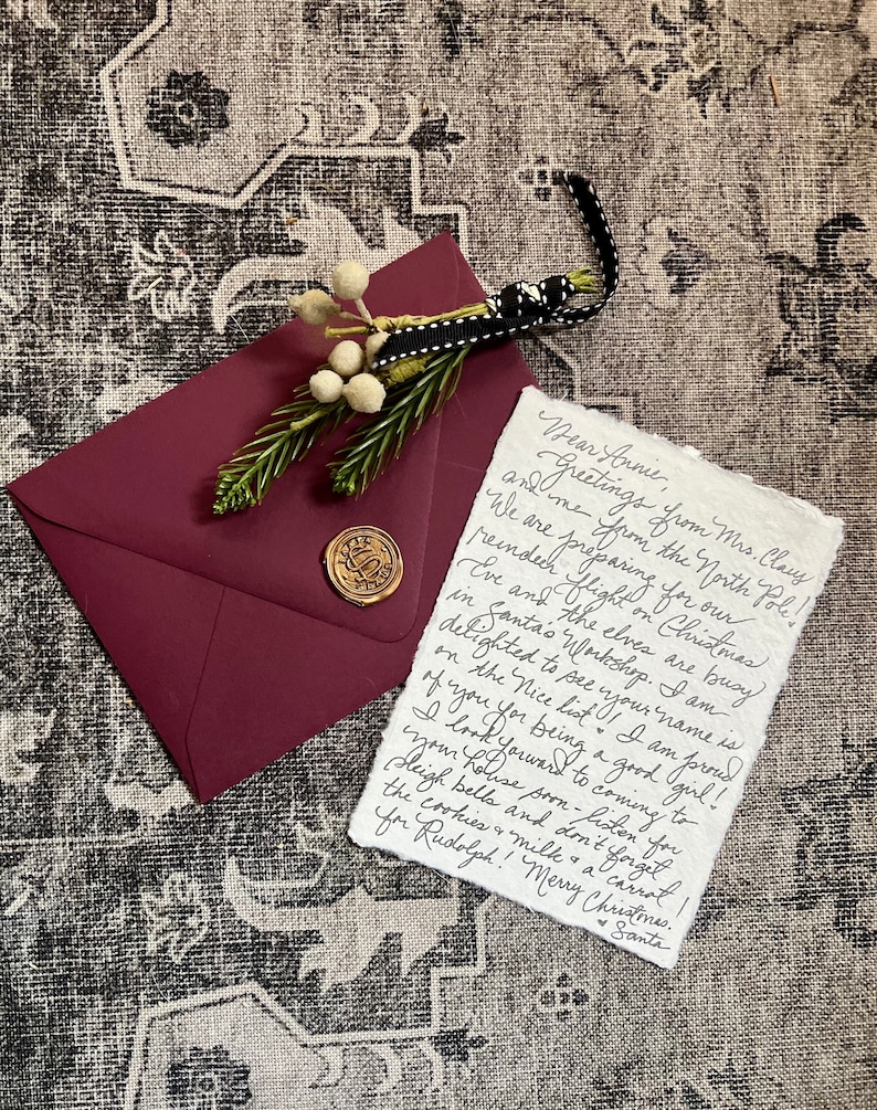 Personalized Letter From Santa: Glitter Ink, Wax Seal - Etsy