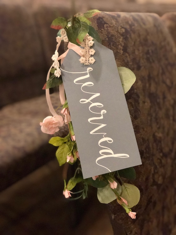 CUSTOM CALLIGRAPHY Cardstock Gift Tags/Reserved Seating Tags / Name Tags / Personalized/Great for reserving wedding rows or custom gift tags